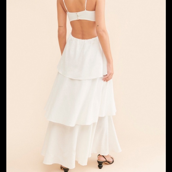 Farm Rio White Flower Layered Dress - Picture 3 of 5